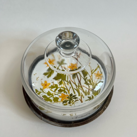 Vintage Goodwood Genuine Teak Wood Cheese Board Tray with Glass Dome Cloche Lid - Picture 2 of 5